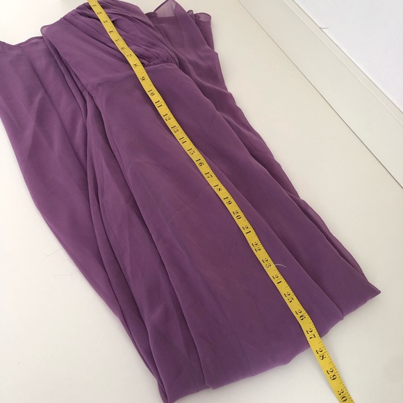Vera Wang pleated bodice purple evening gown